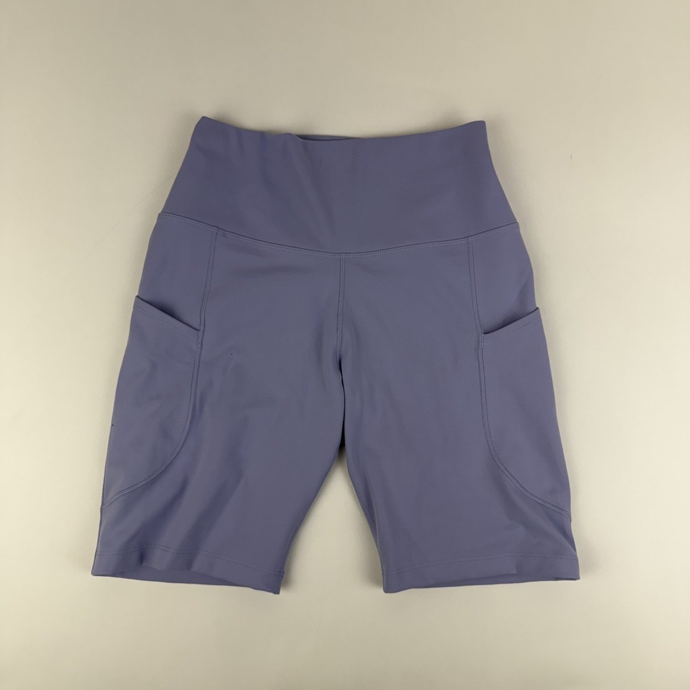 New Womens Nike One High-Waisted 8" Purple Biker Shorts With Pockets Size M NWT